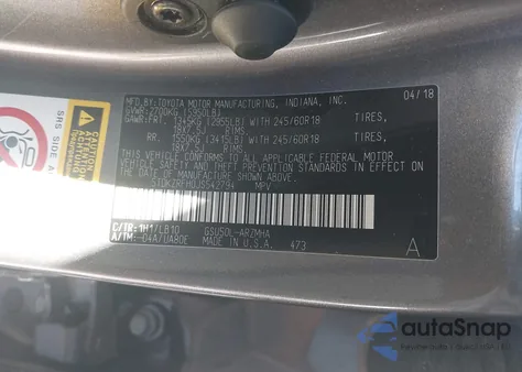 2018 Toyota Highlander Xle из США, поврежденный, VIN 5TDKZRFH0JS542794